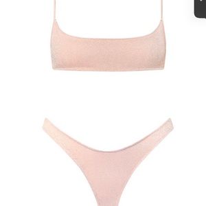 pink sparkly triangl bikini. nwt